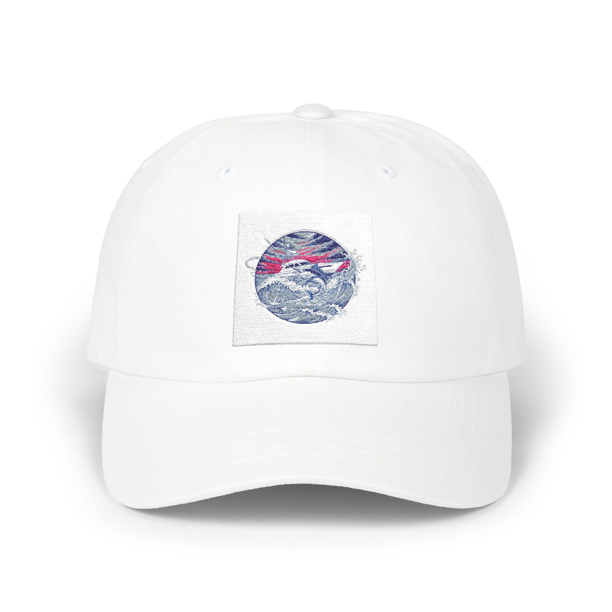 Classic Dad Cap — Retro Sunset Wave Embroidered Baseball Hat