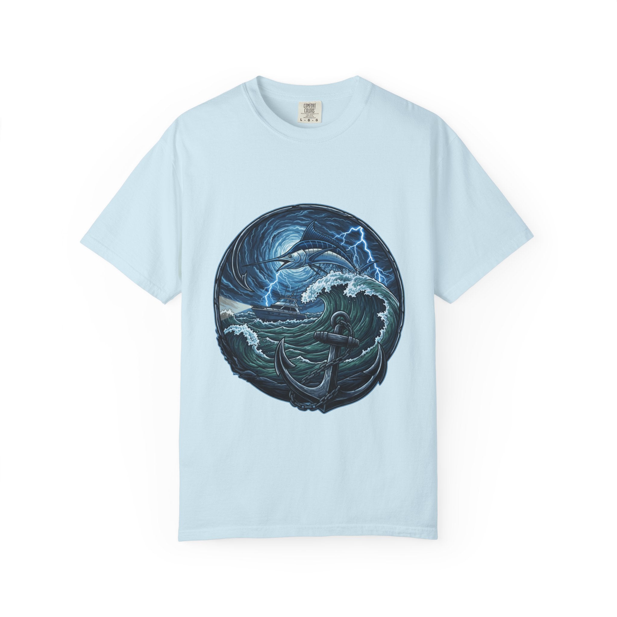Stormy Ocean Kraken Art T-Shirt | Coastal Fishing Graphic Tee