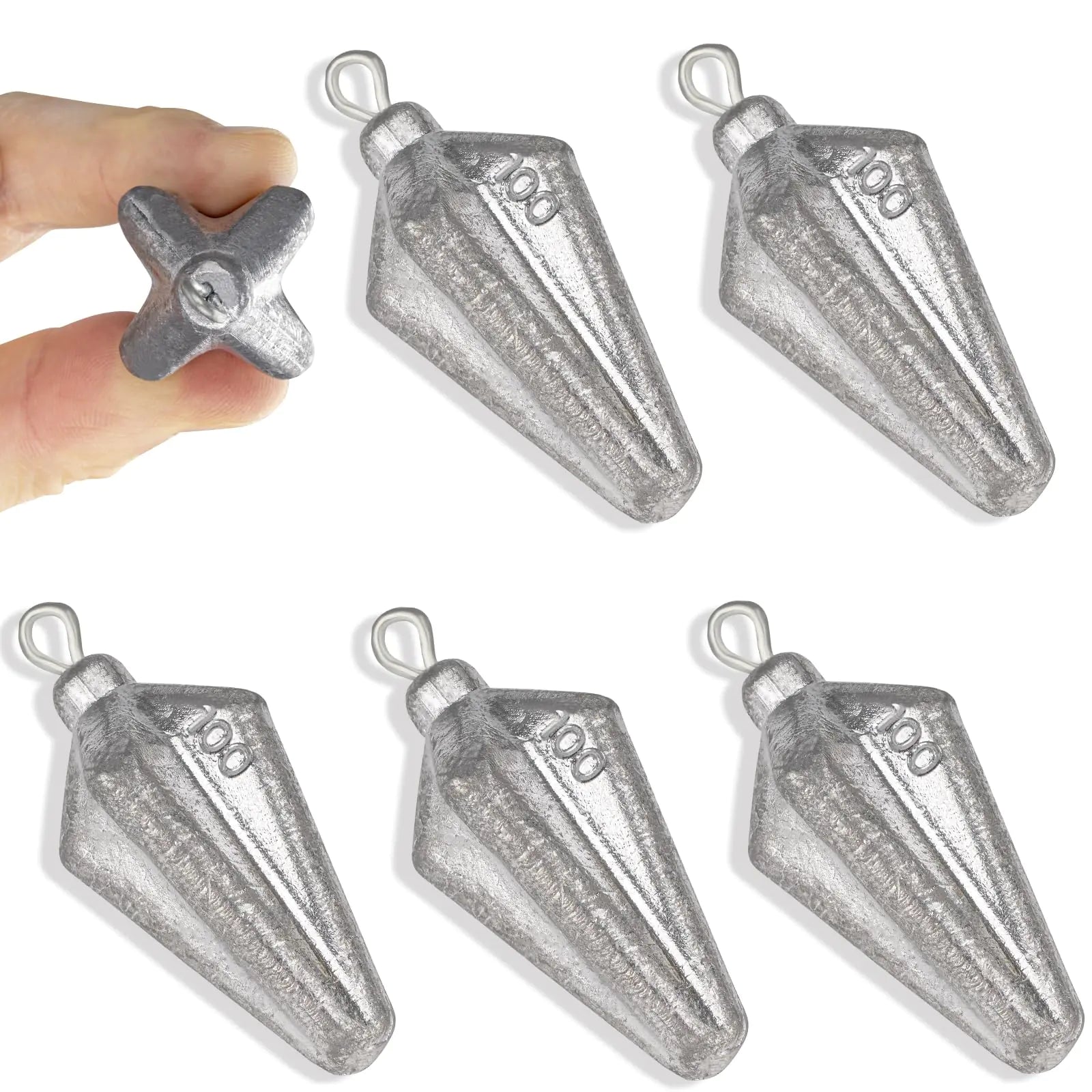 THKFISH Fishing Weights Sinker Bank Fishing Sinkers Saltwater Fishing Sinkers FishiFour Corner Fishing Sinker WeightWorm for Surf Fishing 2-5oz